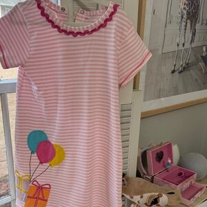 Mud Pie Pink and White Striped Birthday Dress EUC 4T